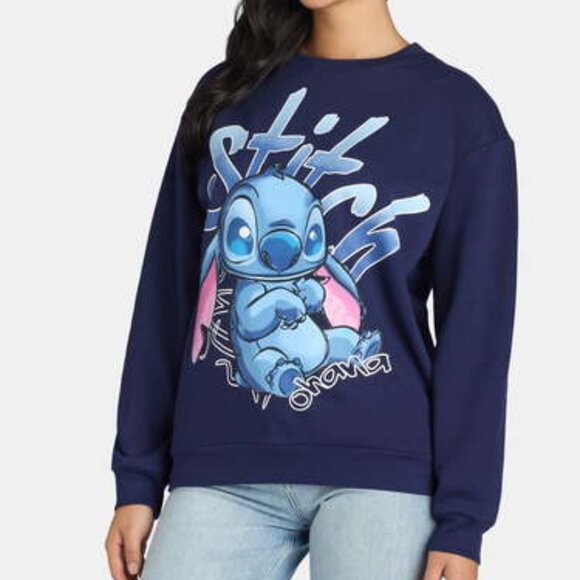 Stitch & Lilo Women's Graphic Sweatshirt with Long Sleeves, Sizes XXS-XS - NWT - Picture 1 of 4